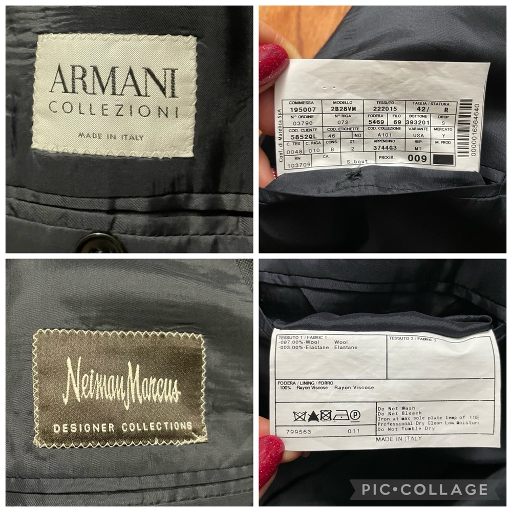 Armani Collezioni double breasted pinstripe wool sports coat blazer size 42 R - Picture 15 of 16